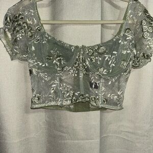 Elegant Sheer Floral Embroidered Top